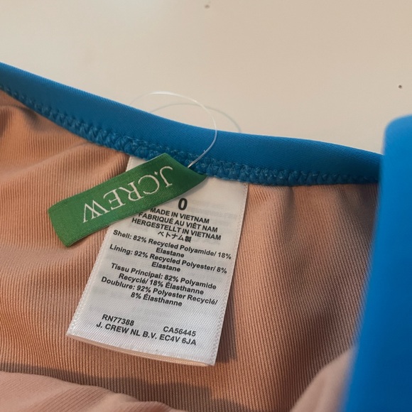 J. Crew Blue One-Shoulder Swimsuit Size 0 - Picture 3 of 3
